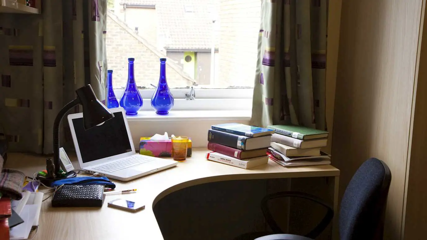 Penrose Court bedroom workspace: